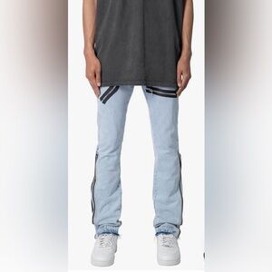 mnml Men's M510 Slim Denim Light Blue Jeans with Zipper Accents Size 32 NEW